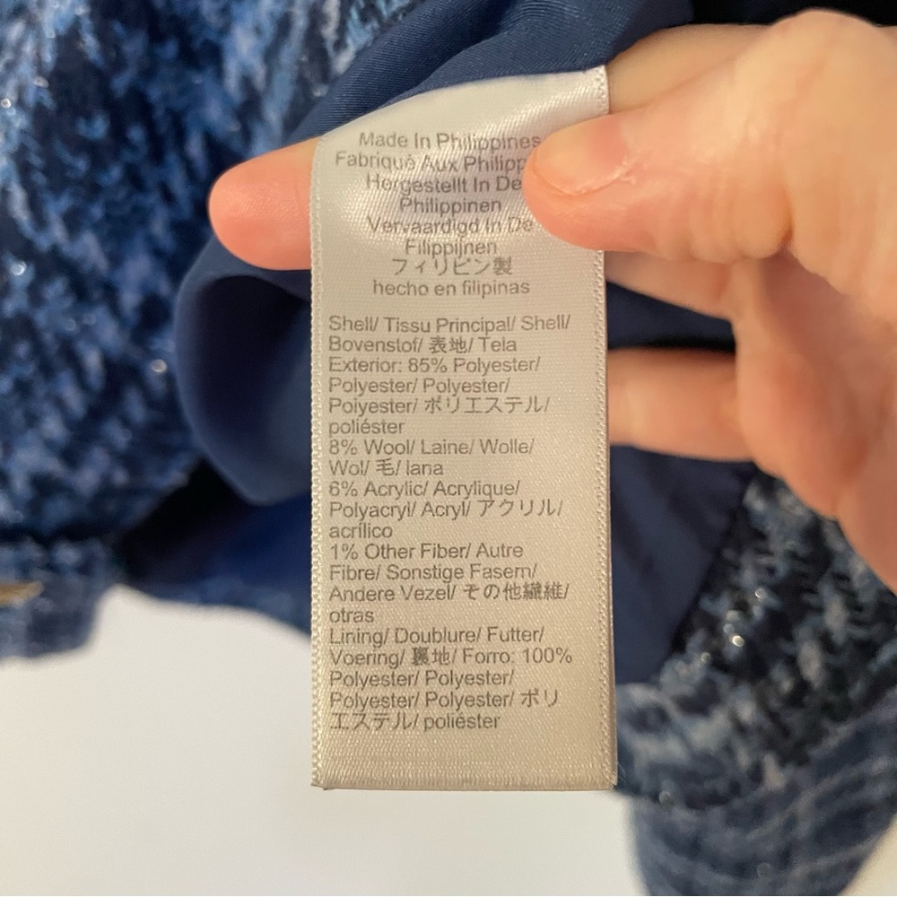 J.Crew Factory Lady Jacket Baltic Blue Boucle Tweed 16 - Picture 5 of 7